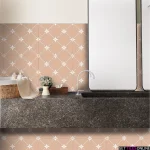 Lily Moroccan Style Encaustic Look Porcelain Tile pattern with modern white furniture
